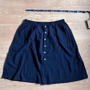 SHEIN Black Button-Front Skirt with Pockets Size 4XL